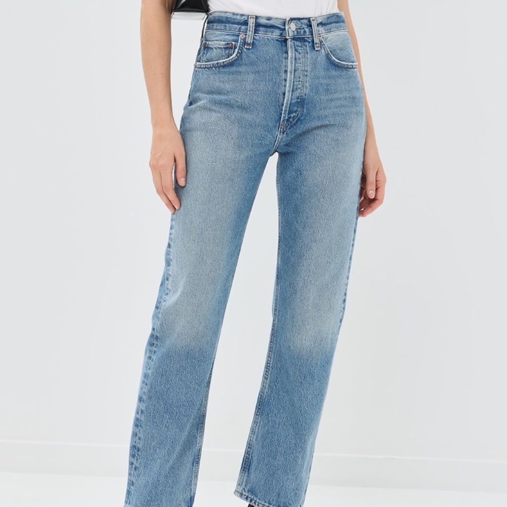 Agolde 90s Pinch Waist High Rise Straight Jeans Size 27 EUC Color Infinite